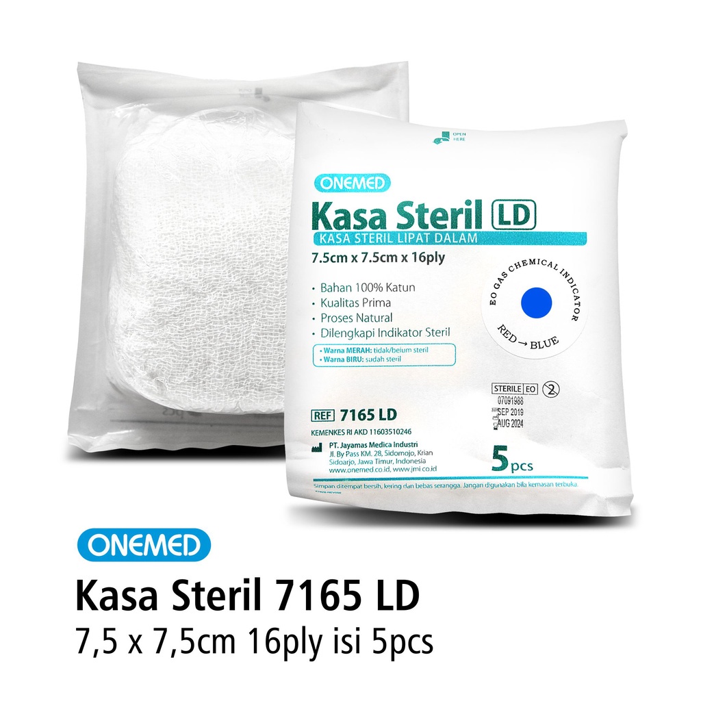 Kasa Steril 7165 LD OneMed 7.5x7.5cm 16 ply 5 pcs OJ