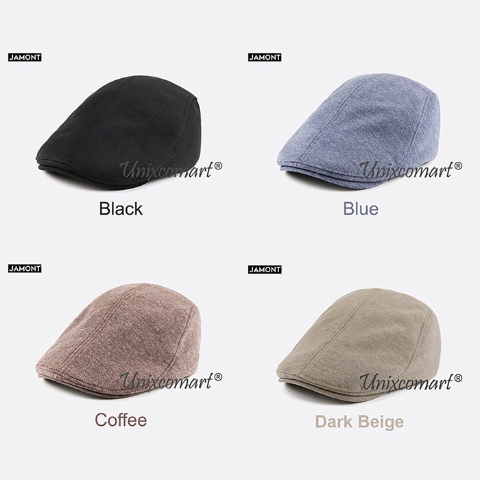 Jamont Plain Topi Newsboy Flat Cap Pet Hat Pelukis Patino Sutradara