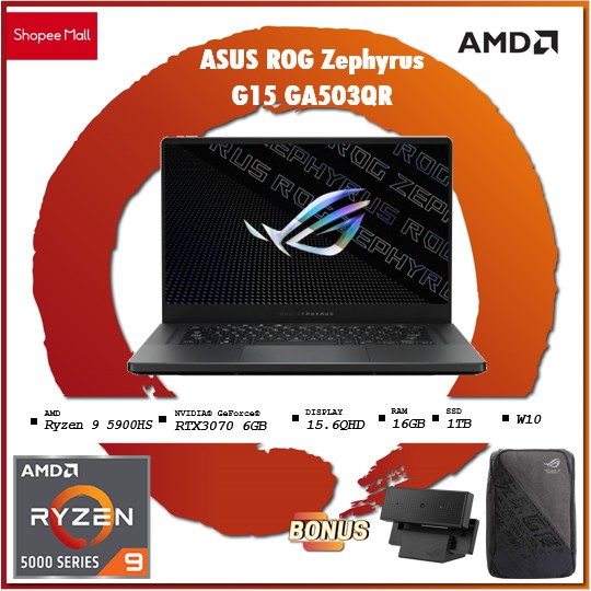 ASUS ROG Zephyrus G15 GA503QR - AMD Ryzen 9 5900HS 16GB 1TBSSD RTX3070 8GB W10+OHS 15.6QHD 165Hz