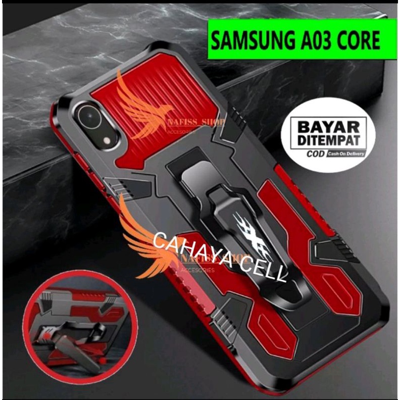 Soft Case Belt Clip Samsung Galaxy A03 CORE - A03 Core Case Robot Belt Clip Standing Cover Armor Cas