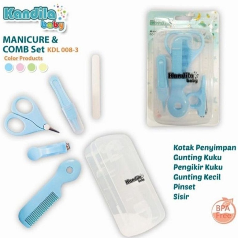 KANDILA Baby Manicure and Comb Set Gunting Kuku Kikir dan Sisir Bayi