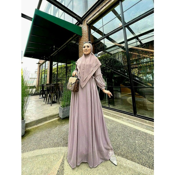 Maxi Maxy Dress Gamis Syari Rabania Brukat Malika