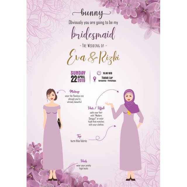 ATTIRE GUIDE Bridesmaid / Bridesmaid Card Custom