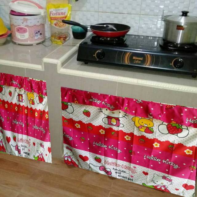 GORDEN KOLONG DAPUR MURAH MINIMALIS | TIRAI HORDENG KOLONG DAPUR SHABBY PINK BIRU MERAH RUMBAI PONI MOTIF KARAKTER POLOS BIRU GRATIS ONGKIR BISA COD