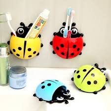 BABEE - RAK SIKAT GIGI LADYBUG / TOOTHBRUSH HOLDER / TEMPAT SIKAT GIGI KAMAR MANDI MOTIF KUMBANG