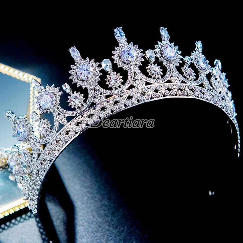 Wedding Crown Mahkota Hiasan Kepala Bahan Zircon Berlian Imitasi Untuk Pesta Pernikahan