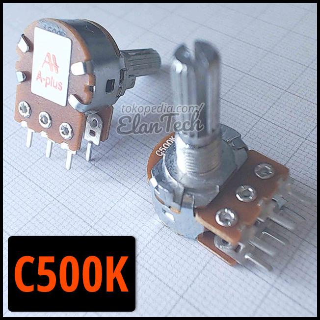 C500K Potensio A-Plus Aplus Stereo Potensiometer C 500K Elantech
