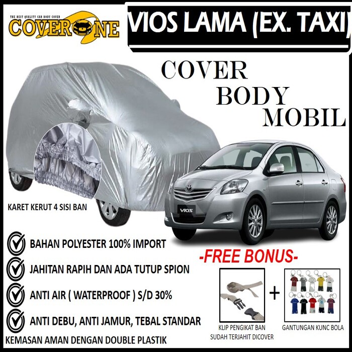 Selimut Sarung Body Cover Mobil Vios / Mantel Penutup Mobil Vios / Cover Mobil Outdoor Indoor / Selimut Mobil / Sarung Mobil / Cover Mobil Waterproof Anti Air Free Pengikat Ban