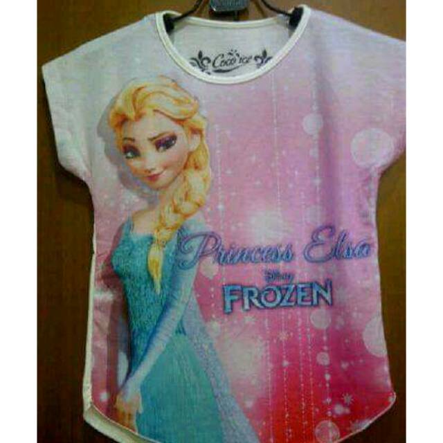 Kaos Frozen Elsa Pink