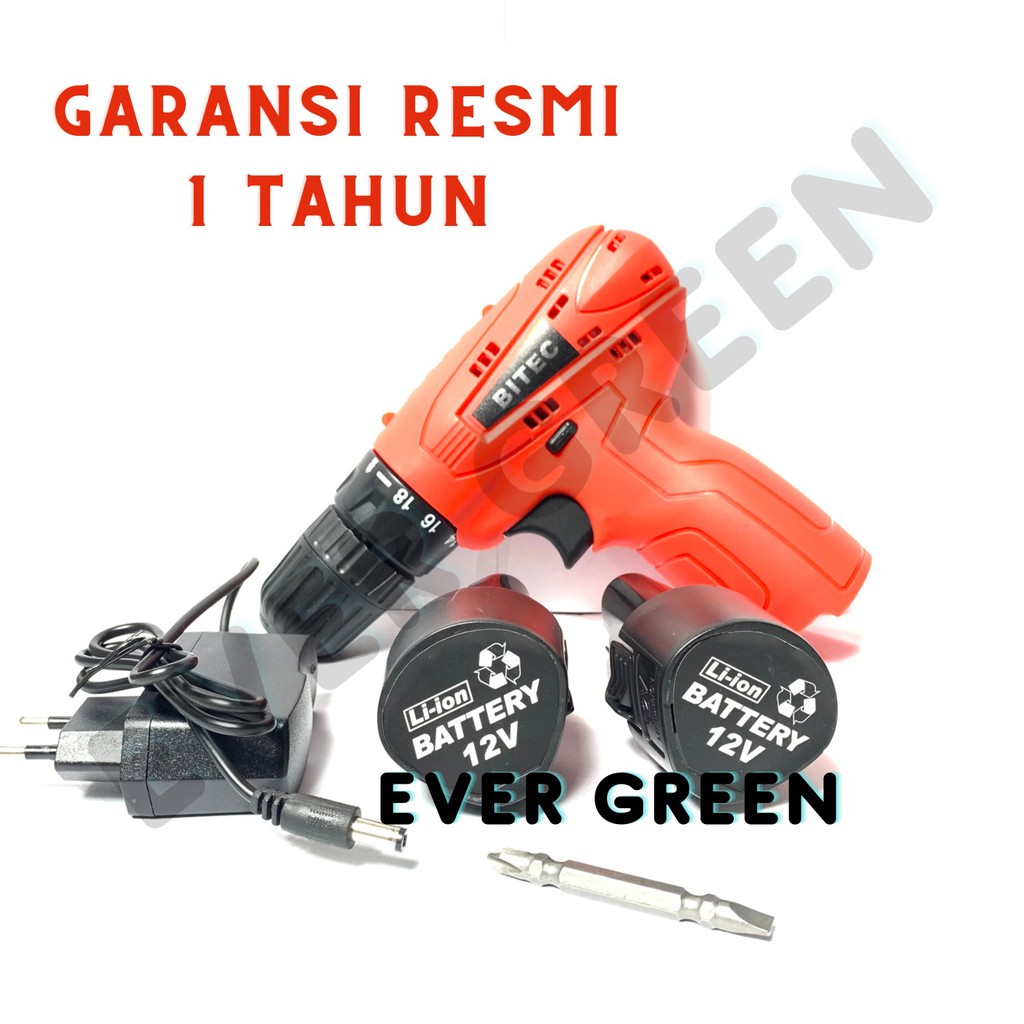 BITEC Mesin Bor Cordless Bor Charge Portable Garansi Original Bor Baterai 2 Battery 12 Volt