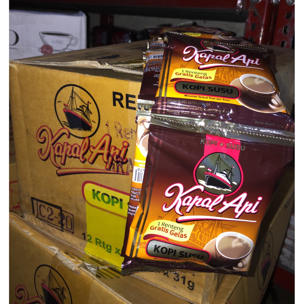 

Kapal Api Kopi Susu Sachet 31gr Dus