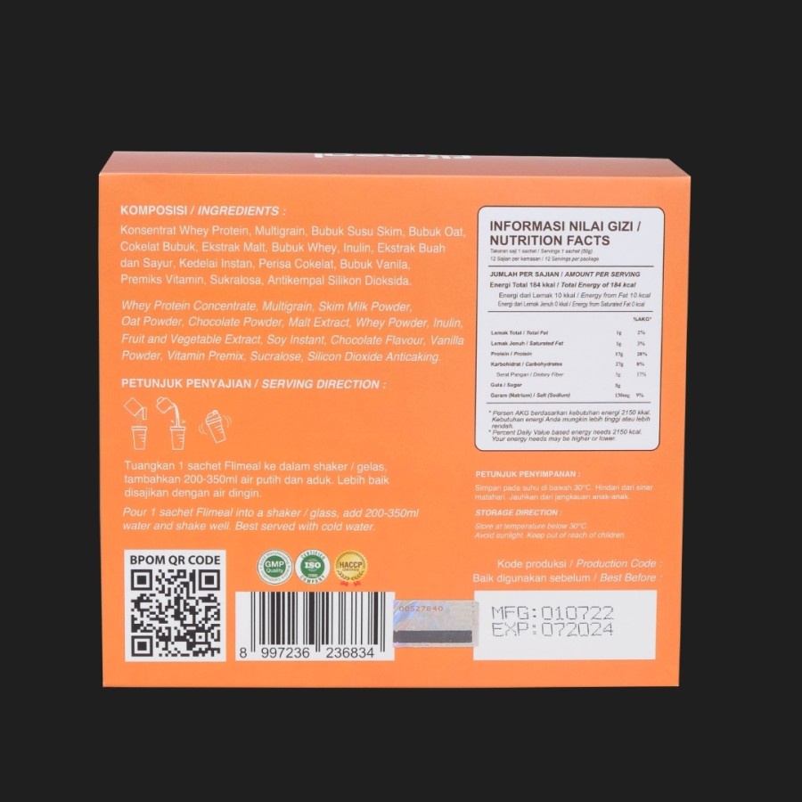 FLIMEAL 1Box Choco Rush Minuman Sereal Diet Pengganti Makan 1 Box