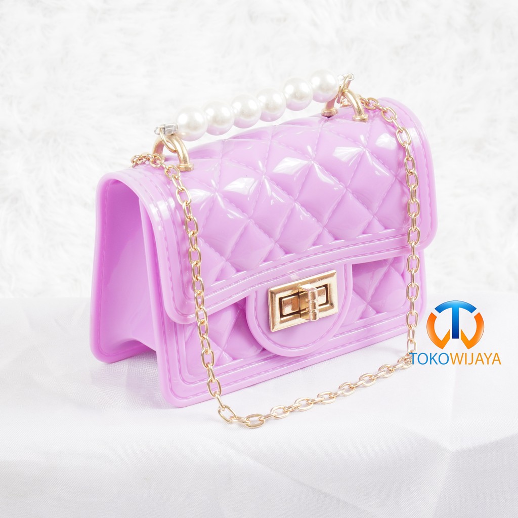 Tas Jelly Glossy Mini Classic Pearl | Tas Jelly Mutiara Classic Pearl | Tas Jelly Mini Rubber