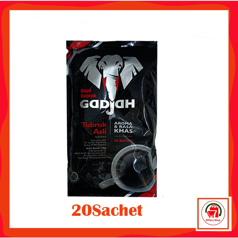 

Kopi Tubruk Gadjah Aroma Dan Rasa Khas 20 Sachet 140 Gram