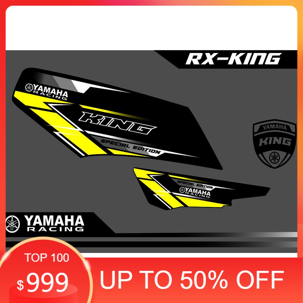 RACING DEAL MOTIF STIKER sticker RX KING SET HITAM KUNING VARIASI RX-KING STRIPING STRIPING MOTIF