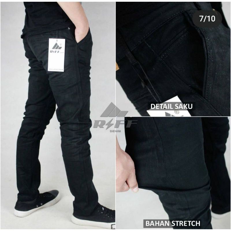 Celana Lepis Jeans Hitam Slimfit Pensil Denim Premium Distro Bahan Softjeans Street Lembut Tebal Karet Melar Kantong Bobok Kantong Tempel Model Reguler Fit Ukuran Standar dan Jumbo 27 28 29 30 31 32 33 34 35 36 37 38