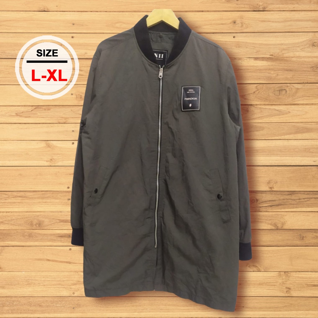 Jaket Bomber Coat Warna Hijau Army Prelove/Bekas/Second - C