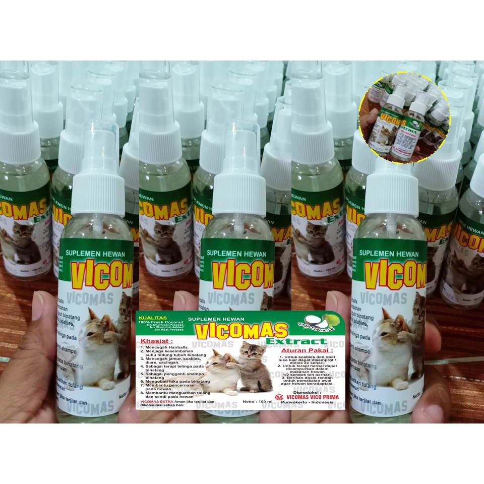 Obat Jamur Kucing Wormectin | Vco Vicomas Extract Spray 100ml
