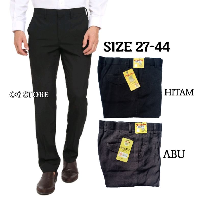 Celana Kantor Formal Kerja Bahan Dasar Pria Slimfit dan Reguler Fit Size 27-44 Big Size Jumbo