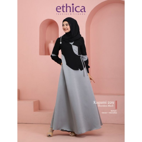 Ethica Kagumi 229 Heritage Blue Ethica Kagumi 229 Moonless Black Baju Muslim Gamis Dress Premium Terbaru Ori Lebaran