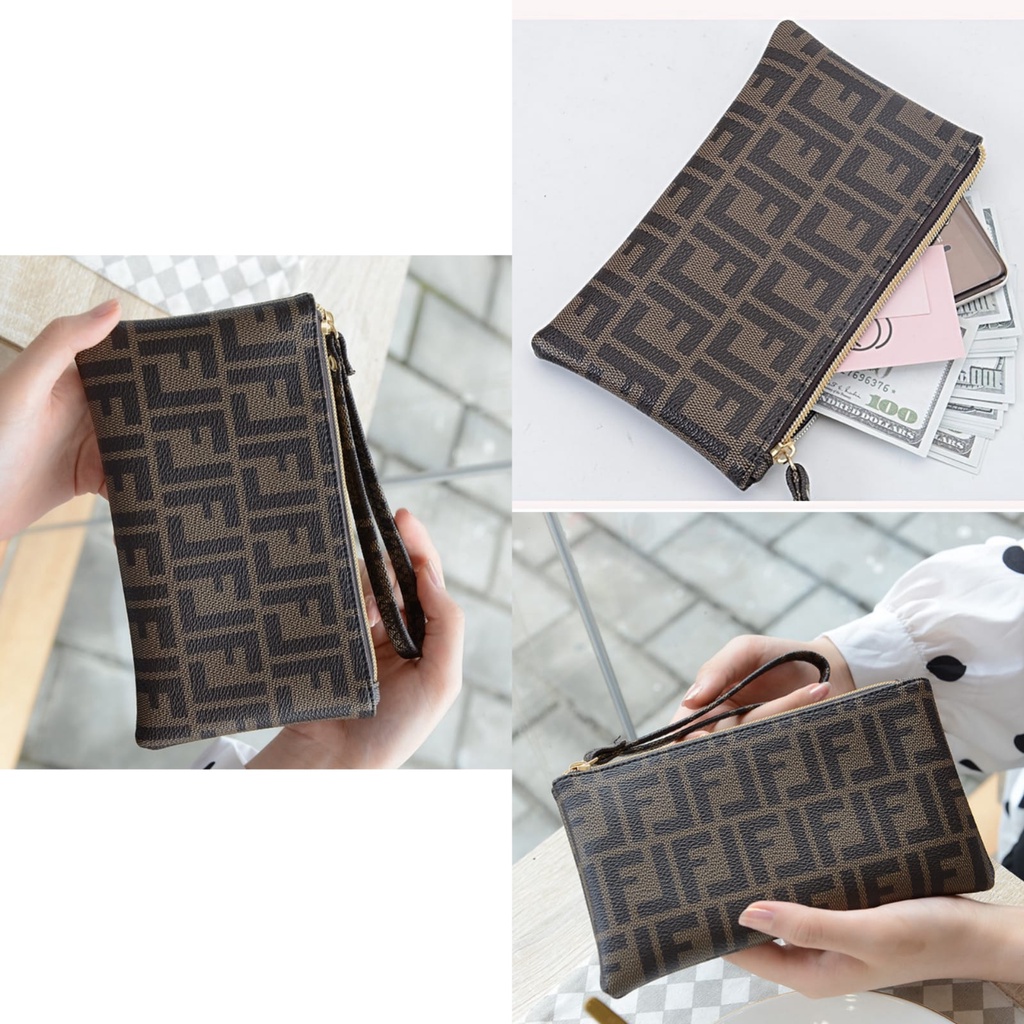 DOMPET PANJANG WANITA IMPORT KULIT COKLAT MUAT HP RESLETING PREMIUM BESAR MALIVAI WA487B7 SLOT KARTU UANG KOIN TALI PENDEK BRANDED BATAM KEKINIAN REMAJA KEKINIAN SIMPLE TIPIS