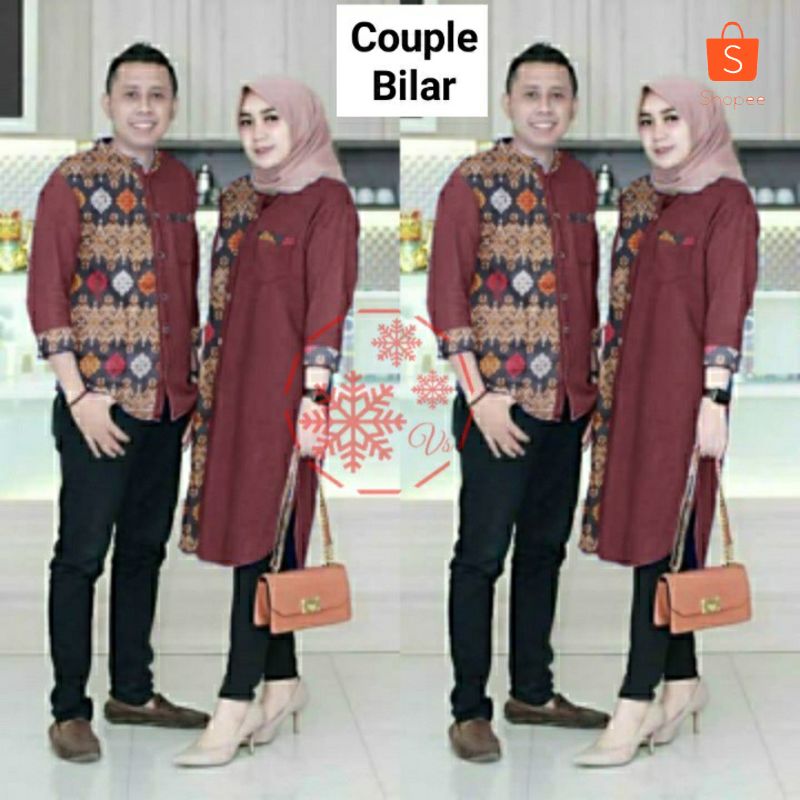 Atasan Couple Batik XL Billar 10 Warna | Baju Batik Couple | Pakaian Muslim Pasangan | Baju Lebaran