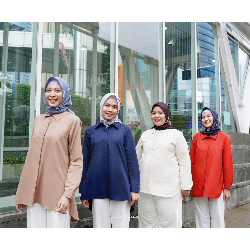 M Tunic Denna Dauky / Tunic Terbaru Dauky / Tunic Polos/ Tunic Katun / Kemeja Wanita / Kemeja Polos