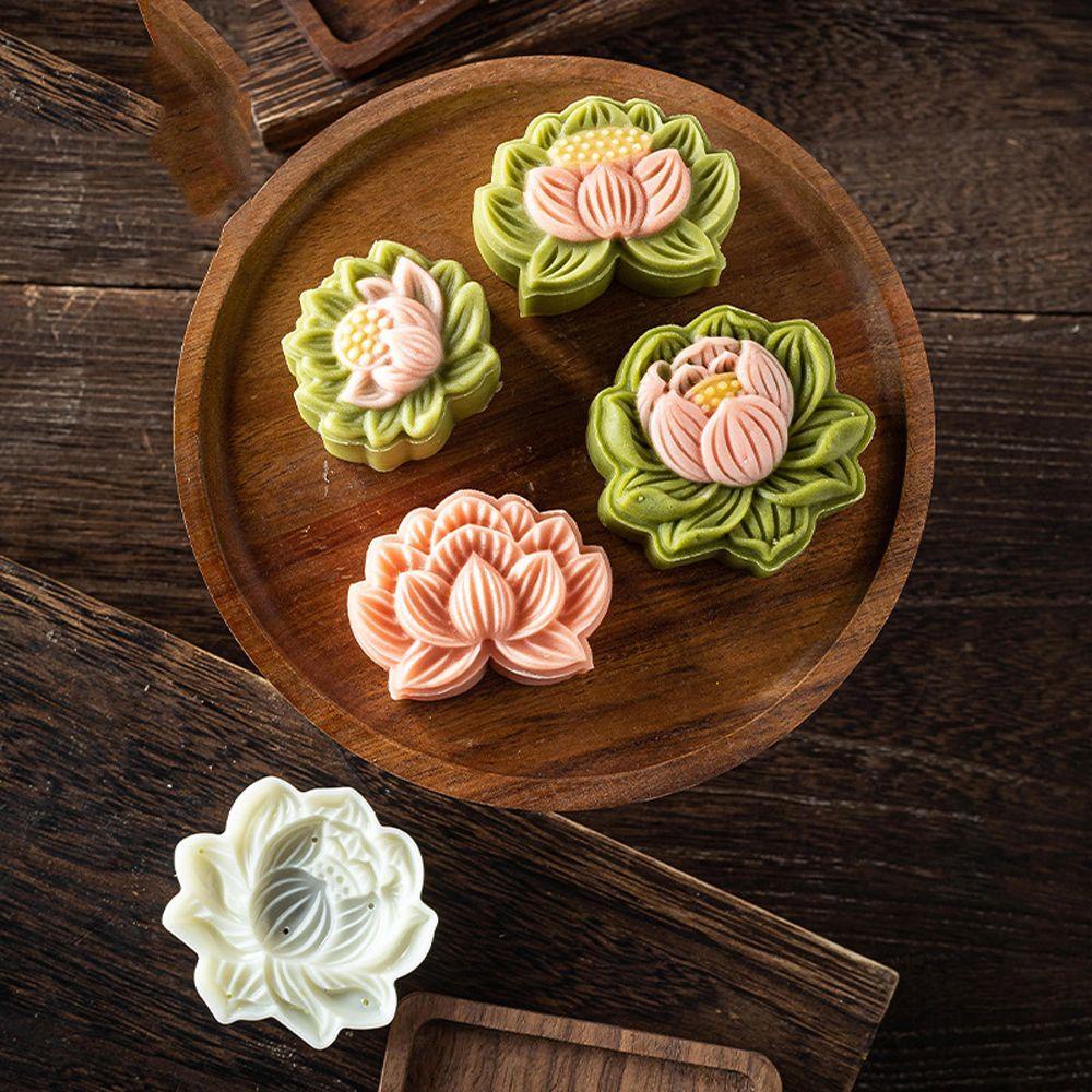 [Elegan] Tahun Baru Cetakan Mooncake Hari Kasih Sayang 2 Pcs/Set Pastry Dessert Mid-Autumn Festival Tekanan Tangan Cookie Mold Aksesoris Dapur Dekorasi Kue Cetakan Lucky Cat