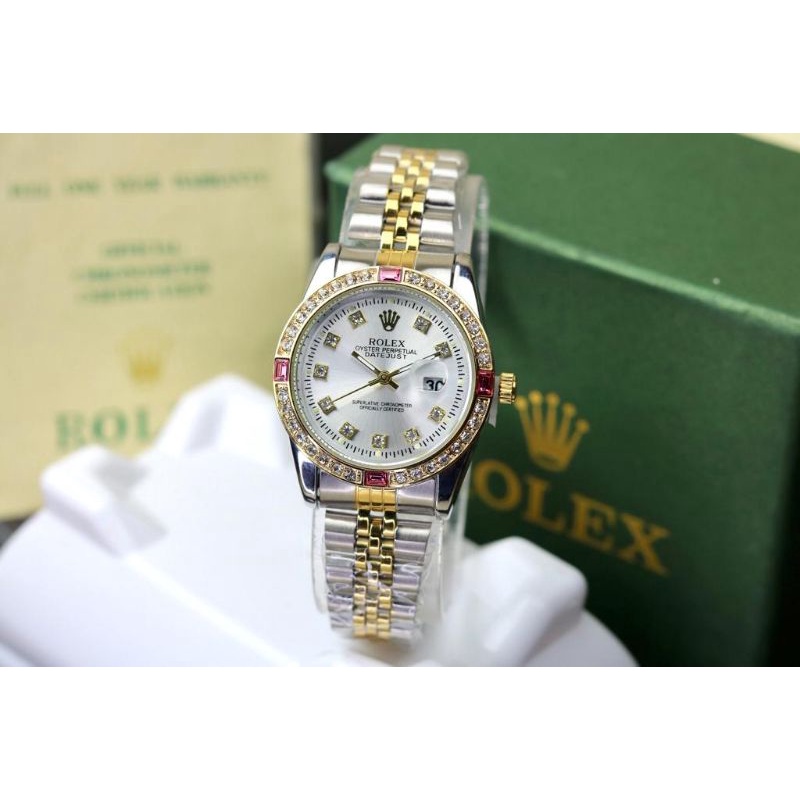READY BISA COD jam tangan wanita ROLEX tgl set box rolex original