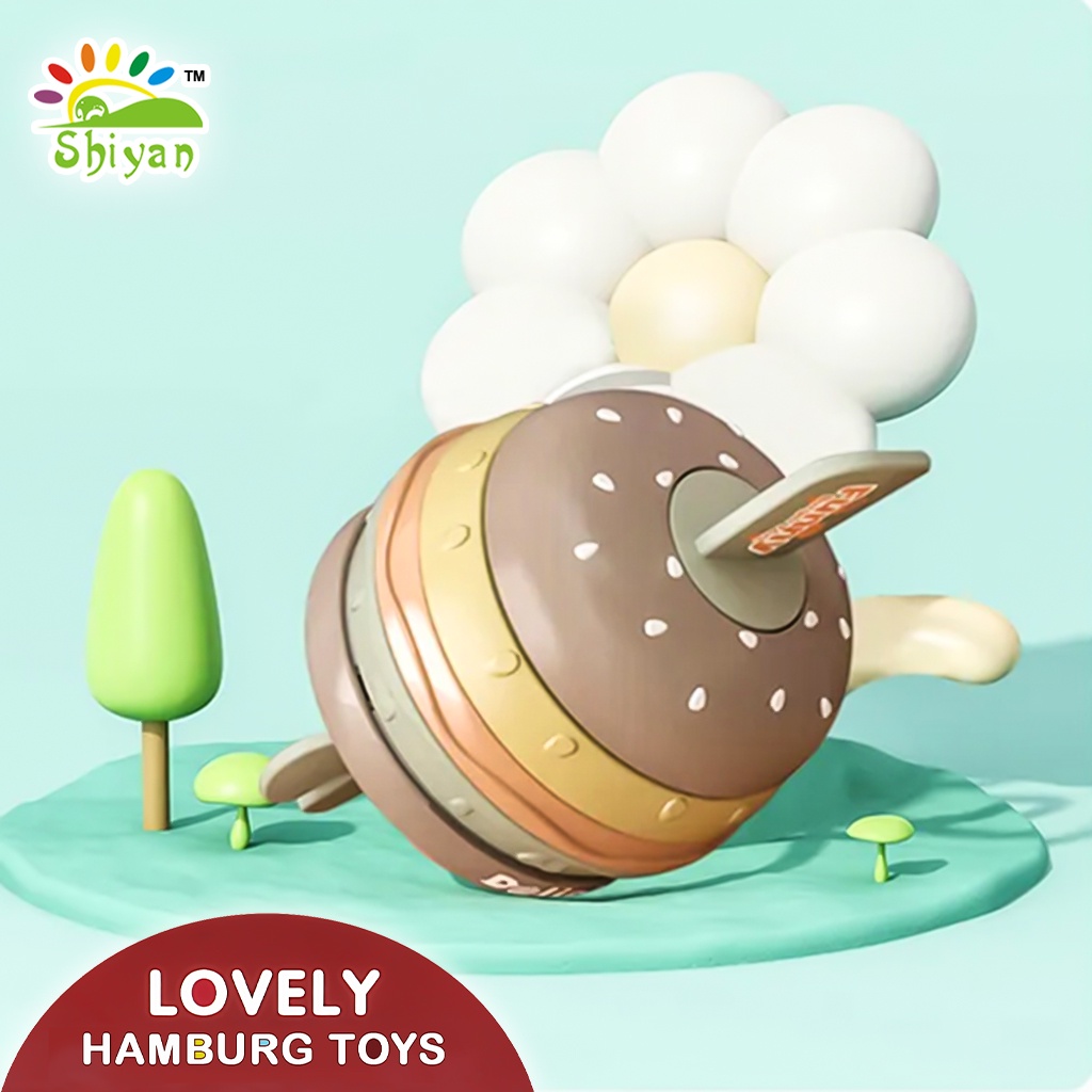 [Shiyan] mainan mini hamburger dengan garpu mini mainan lucu lovely hamburg toys mini fork pengiriman RANDOM / ACAK