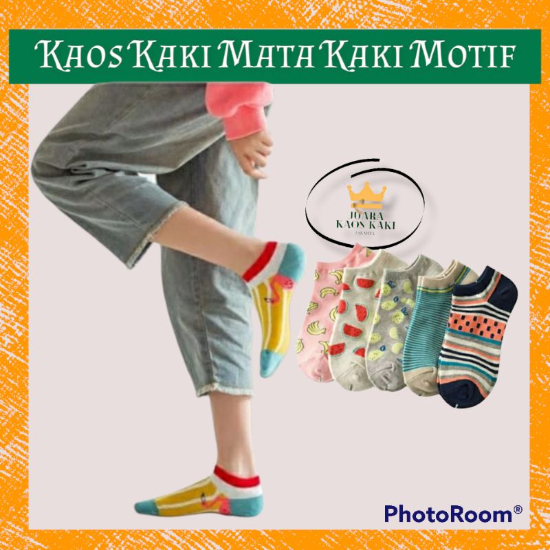 Kaos Kaki Wanita Motif Dan Polos Pendek Murah Semata Kaki Engkle 3 Pasang