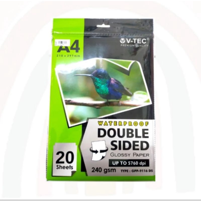

V-tec Waterproof photo paper DOUBLE side A4 GPP-9116