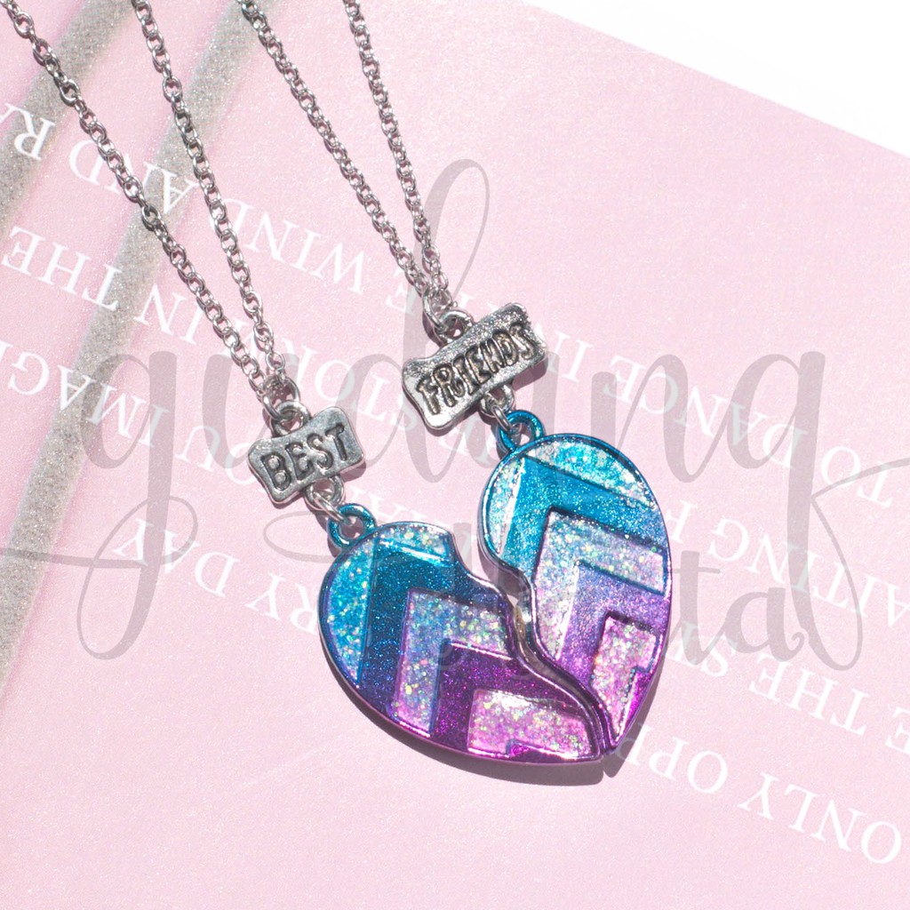 GEMEZ Kalung BFF Heart Magnet Imut Couple Persahabatan Hati Lucu GG 204106