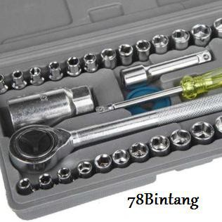 Limited 78Bintang 40Pcs Kombinasi Kunci Socket - Kunci Sok Set 40 Pcs Sale