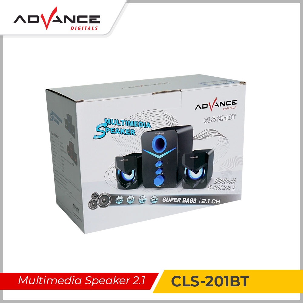 Advance Bluetooth Speaker Multimedia Aktif 2.1 Stereo Music Box Suwoofer Bass USB CLS201BT Garansi 1 Tahun