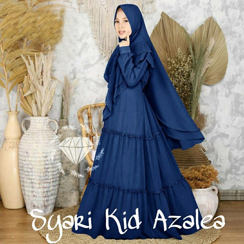 SYARI AZALEA KID PAKAIAN ANAK TANGGUNG PEREMPUAN DRESS GAMIS MAXI MAXY MOSCREPE JILBAB MR ADA VIDEO REAL PICT