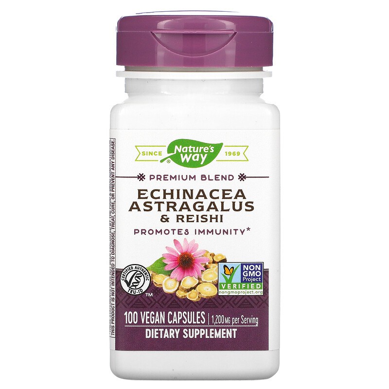 nature's way echinacea astragalus reishi 100 vegan capsules 1200mg