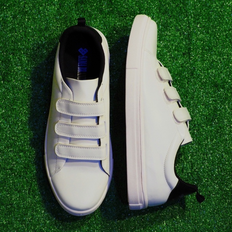 Sepatu Sneakers Pria Casual Hitam Polos Sama Brand - VENOM WHITE