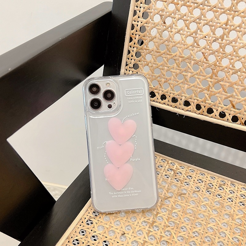 Casing iPhone 13 12 11 Pro MAX X XR XS MAX 7 8 Plus Transparan Motif Hati Dan Hewan Lucu