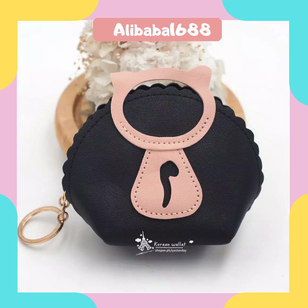 *ALIBABA1688* Dompet Koin Kecil D80 Bahan Kulit Pu Dengan Resleting Simpel