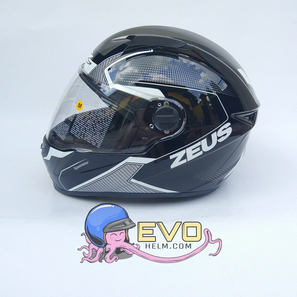 HELM ZEUS FULL FACE HELM ZEUS FULL FACE HELM ZEUS ZS - 811 BLACK AL6  GREY - FREE SMOKE VISOR ZEUS ORIGINAL ( ONGKIR 2KG )