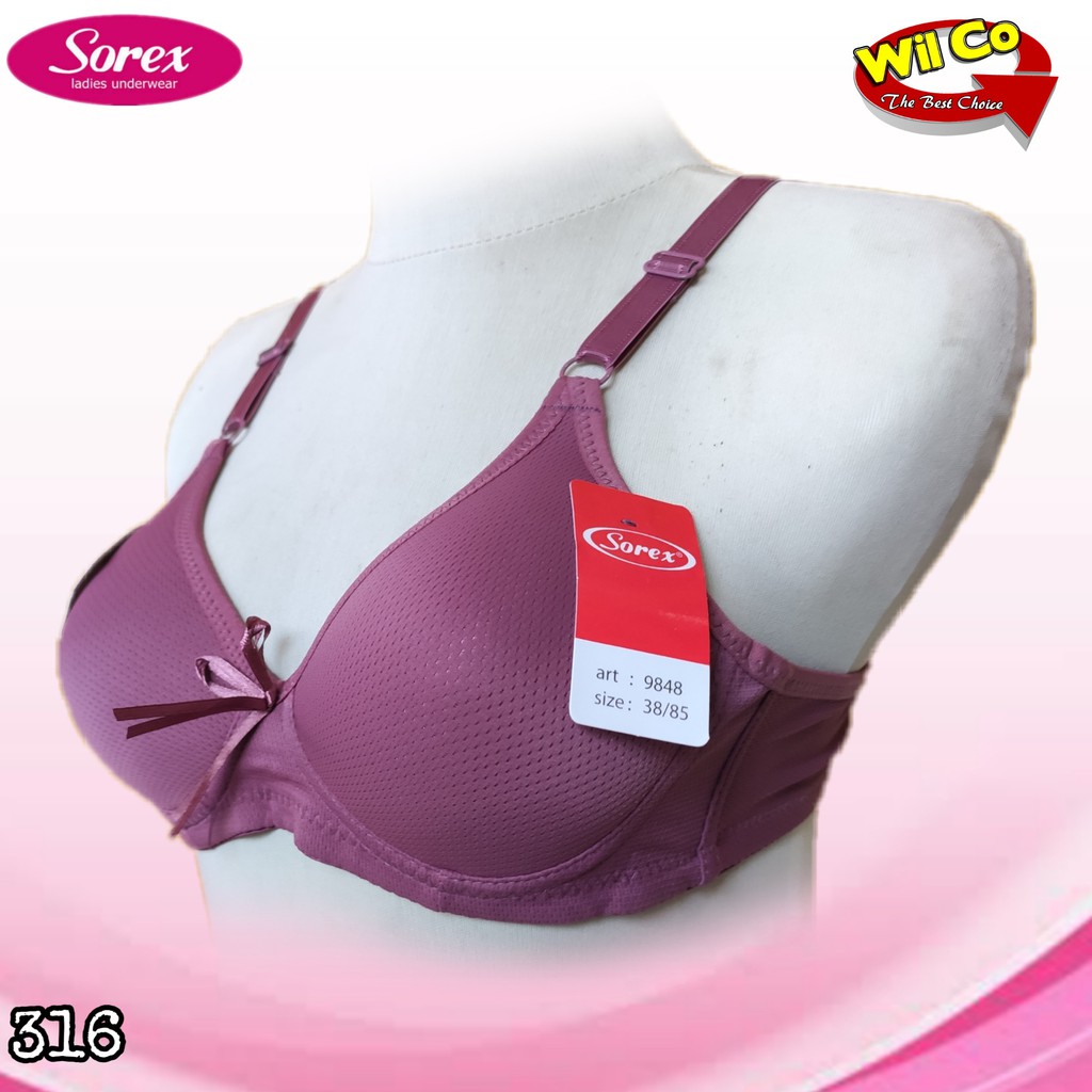 K316 - BRA/BH WANITA SOREX BUSA TIPIS TANPA KAWAT CUP KECIL 34A - 40A  DUA PENGAIT