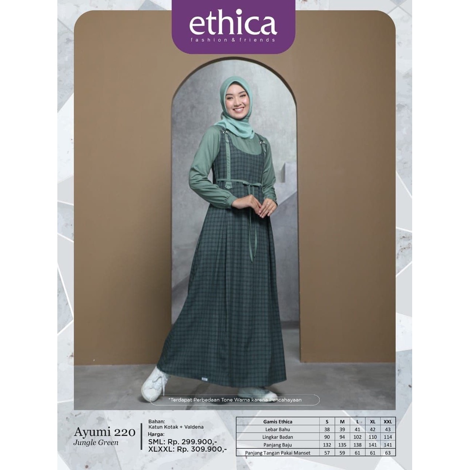 GAMIS SAJA ETHICA ORIGINAL AYUMI 220 JUNGLE GREEN (DO ) GAMIS DEWASA GAMIS TERBARU 2022