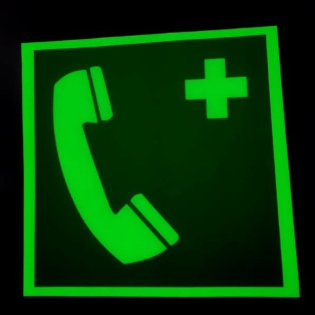 

Sticker Safety Sign With Text EMERGENCY,TELEPHONE / Sticker Glow In The Dark Fosfor Hijau / Sticker Sign Label Keselamatan / Sticker Telephone Dadurat