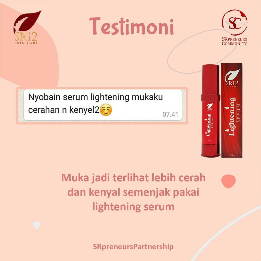 SR12 LIGHTENING SERUM PEMUTIH WAJAH BPOM MEMUTIHKAN WAJAH ALAMI / BRIGHTENING SERUM