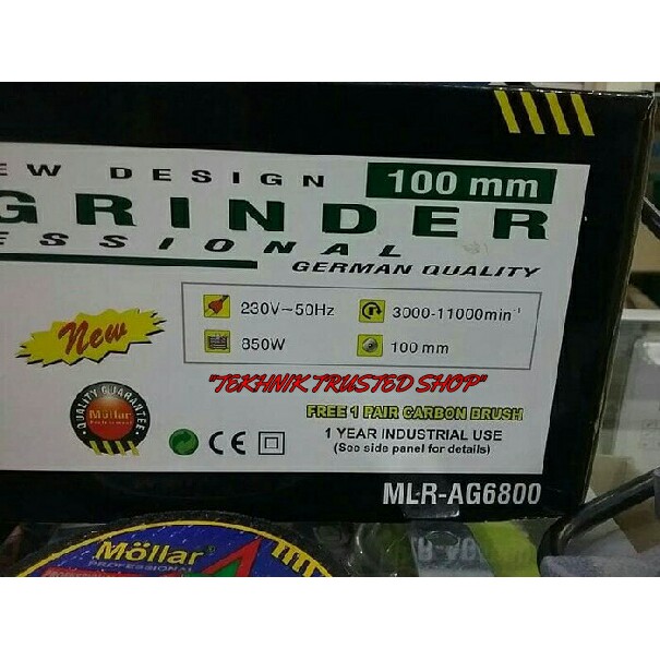 Hand grinder mesin gerinda HJ MOLLAR AG6800 4inc AG22