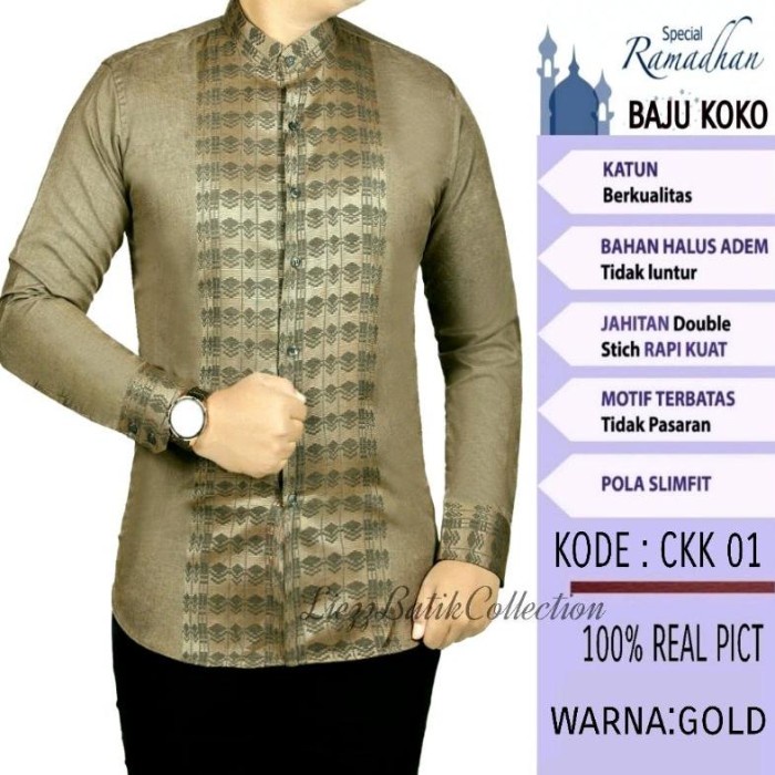 Baju koko Pria Dewasa Remaja Terbaru BAJU KOKO MEWAH KUALITAS PREMIUM POLA SLIMFIT (MOTIF MODERN) or