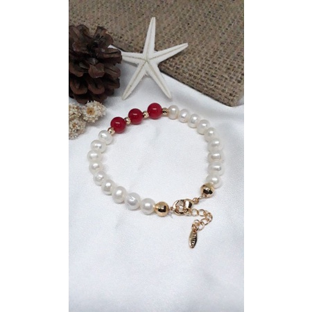 Mutiara lombok asli | Gelang mutiara air tawar kombinasi batu alam