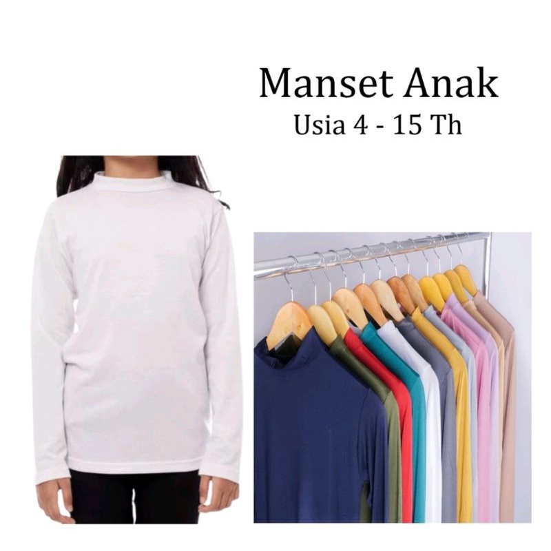 Terlaris..MANSET ANAK Usia 4-15 Tahun | Lengan Panjang | Baju Dalaman anak | Manset anak Perempuan