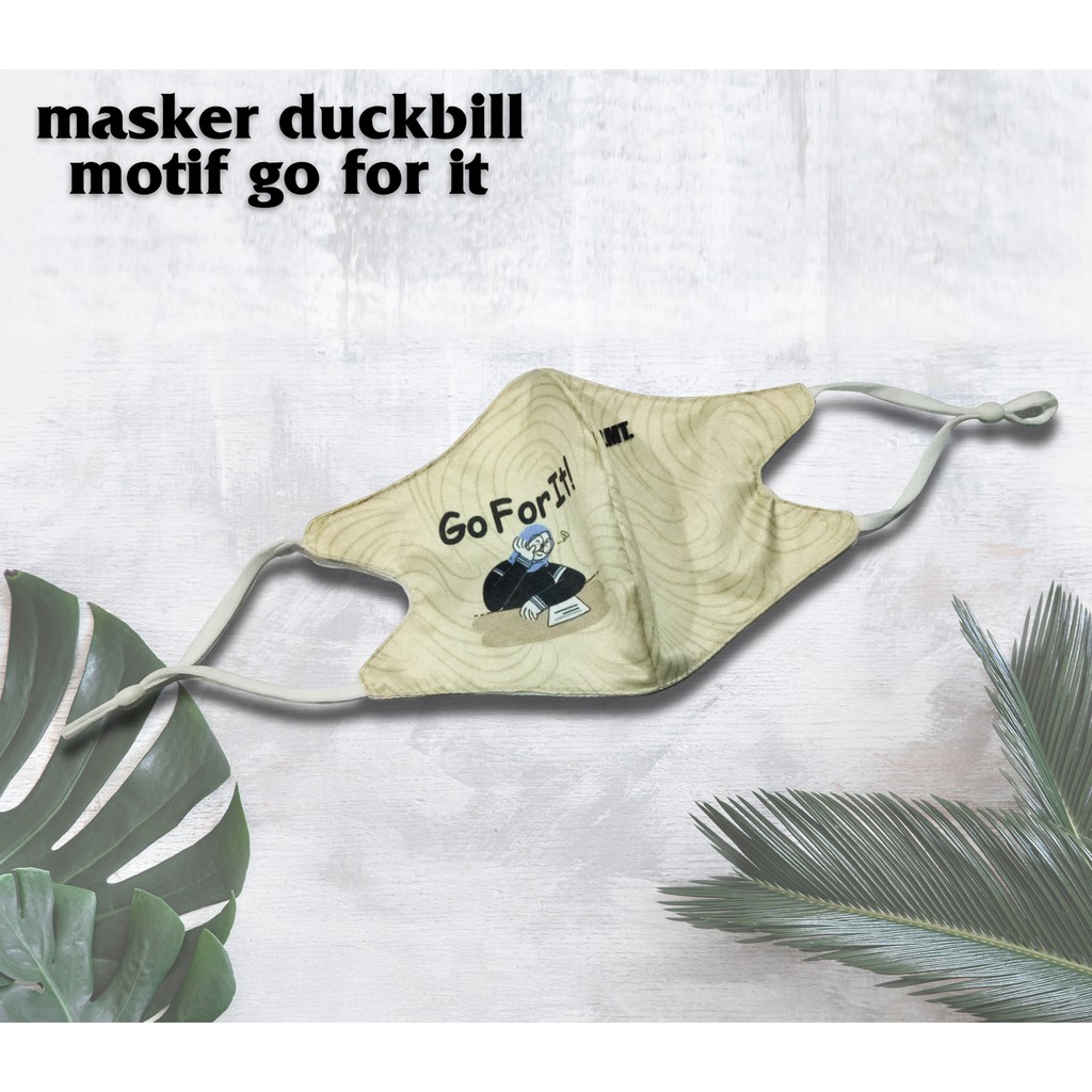 Masker duckbill Overlimit Go for it masker Kain Pria Wanita Cowok Cewek Tali Karet Elastis 3 PLY